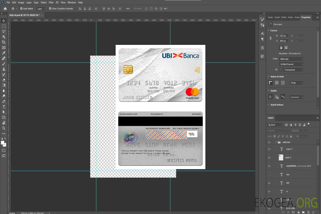 Mastercard de la banque Italie UBI template Mastercard de la banque Italie UBI template